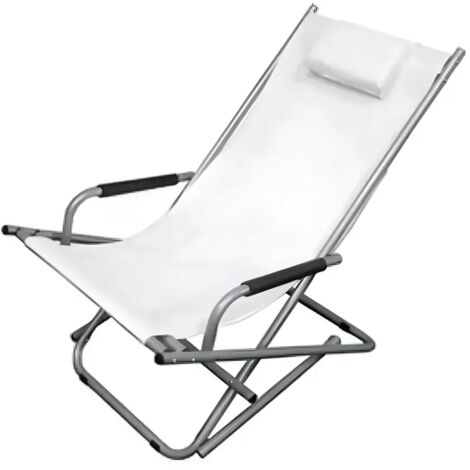 Sedia sdraio dondolo mod. Katia in acciaio bianco