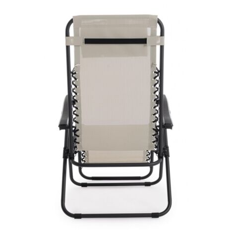 Sedia Sdraio Pieghevole Wayne Grigio Chiaro - 163x65x110 cm