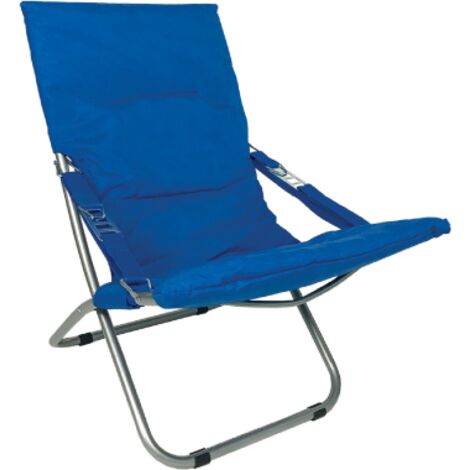 Sedia sdraio Stintino tubolari in metallo tessuto in poliestere blu royal per spiagge e giardini