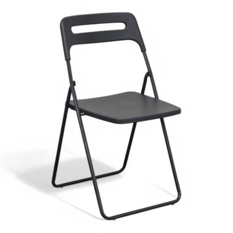 Sedia senza braccioli in resina impilabile con schienale aperto 40x43xH78 cm Elettra -  Antracite