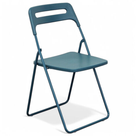 Sedia senza braccioli in resina impilabile con schienale aperto 40x43xH78 cm Elettra -  Blu