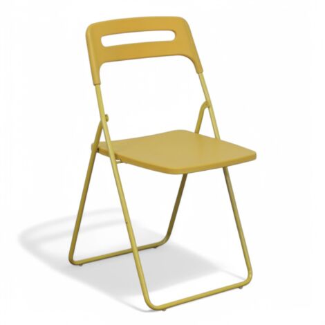Sedia senza braccioli in resina impilabile con schienale aperto 40x43xH78 cm Elettra -  Giallo