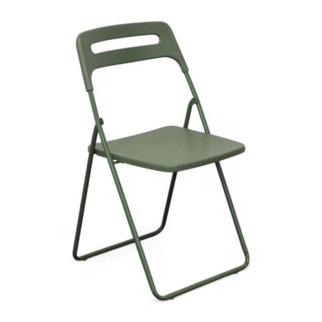 Sedia senza braccioli in resina impilabile con schienale aperto 40x43xH78 cm Elettra -  Verde