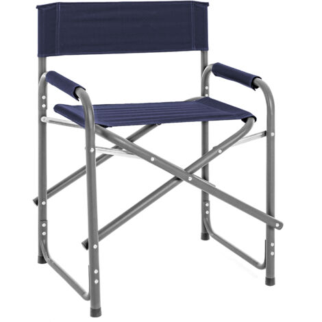 Sedia Sgabello Regista Poltrona Pieghevole In Alluminio Trasportabile Lavabile Leggera Lavabile Terrazzo Giardino Campeggio Mare Spiaggia Uv Resistente Antiruggine Blu