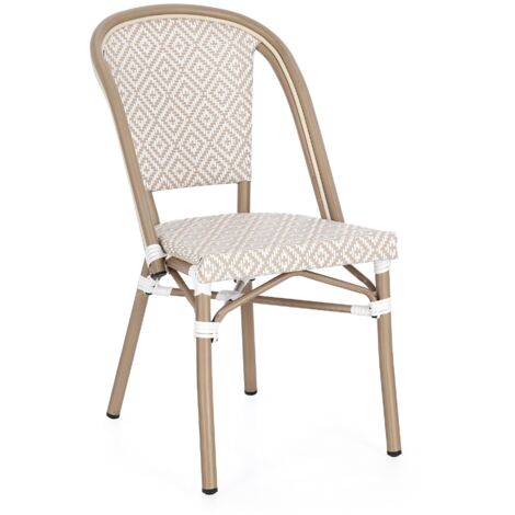 Sedia Silveira Beige con Struttura in Alluminio Verniciata a Polvere