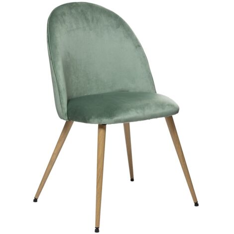 Sedia slano velluto verde celadon gambe in finto faggio - Atmosphera créateur d'intérieur