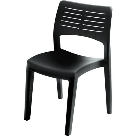 SEDIA SMART IN PLASTICA PLP DA ESTERNO ANTRACITE DA ASSEMBLARE 50X82X51