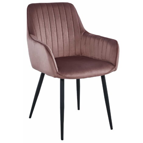 Sedia SOLDEN - velluto rosa / gambe nere x 1