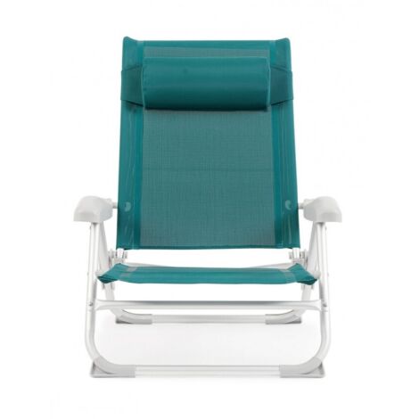 Sedia spiaggina "Cayo" in alluminio e textilene da mare e giardino regolabile -Ottanio