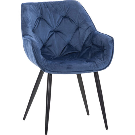 Sedia Tanna in velluto blu