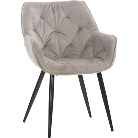 Sedia Tanna in velluto grigio