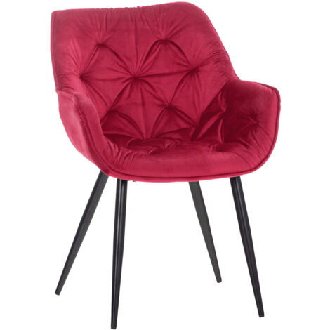Sedia Tanna in velluto rosso