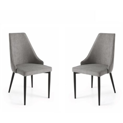 Sedia tessuto Grigio Chiaro - gambe metallo NELLI 2 sedie