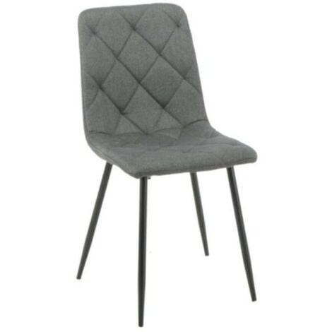 Sedia scandinava tessuto grigio gambe legno chiaro ANYA