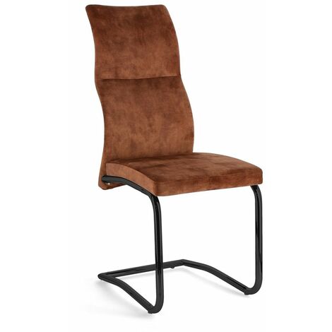 Sedia Thelma con struttura in acciaio, per arredo interno 43,5 x 62 x h 102 cm -Ruggine / Confezione da 2 pezzi