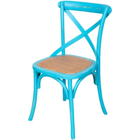 Sedia Thonet 88x52x48 Sedie in legno Frassino Sedie Sala da Pranzo Cucina Sedia vintage Sedie Retrò Sedie rustiche Azzurra