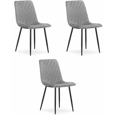 Sedia TORINO - velluto grigio chiaro x 3