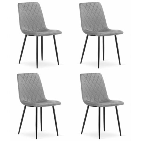 Sedia TORINO - velluto grigio chiaro x 4