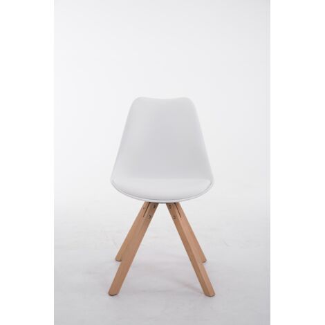 Sedia Toulouse in similpelle gambe quadrate bianco natura