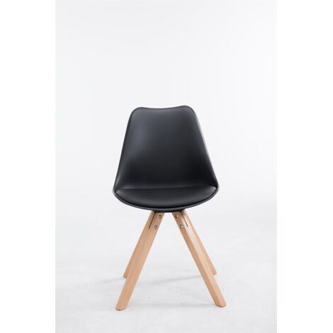 Sedia Toulouse in similpelle gambe quadrate nero natura