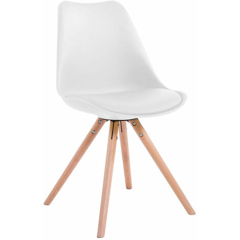 Sedia Toulouse in similpelle gambe tonde bianco natura