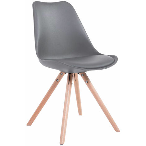 Sedia Toulouse in similpelle gambe tonde grigio natura