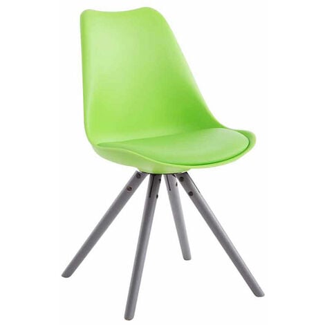 Sedia Toulouse in similpelle gambe tonde verde grigio