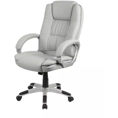 sedia ufficio bellahome "columbia" con braccioli in ecopelle grigio 66,5x70x109-118 cm