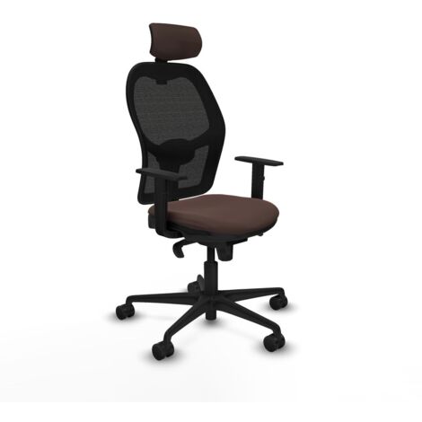 Sedia Ufficio con Poggiatesta Jorquera Piqueras y Crespo 1D036N2 Nero Marrone scuro