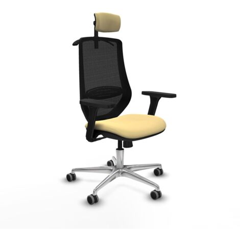Sedia Ufficio con Poggiatesta Mardos Piqueras y Crespo D086G2H Crema