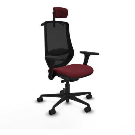 Sedia Ufficio con Poggiatesta Mardos traslack Piqueras y Crespo D036N2H Rosso Granato