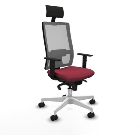 Sedia Ufficio con Poggiatesta Piqueras y Crespo 1D026N1 Rosso Granato