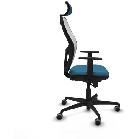 Sedia Ufficio con Poggiatesta Piqueras y Crespo 1D036G2 Bianco Verde petrolio