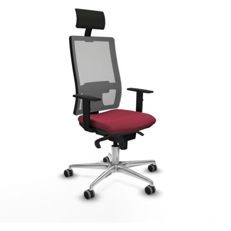 Sedia Ufficio con Poggiatesta Piqueras y Crespo 1D086G1 Rosso Granato