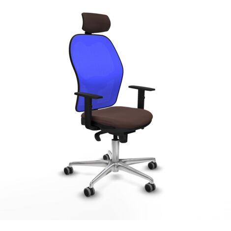 Sedia Ufficio con Poggiatesta Piqueras y Crespo 1D086G2 Azzurro Marrone scuro