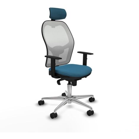 Sedia Ufficio con Poggiatesta Piqueras y Crespo 1D086N2 Bianco Verde petrolio