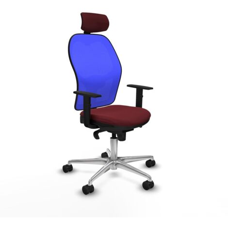Sedia Ufficio con Poggiatesta Piqueras y Crespo 1D086N2 Rosso Granato