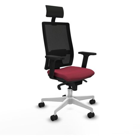 Sedia Ufficio con Poggiatesta Piqueras y Crespo 2D026N1 Rosso Granato