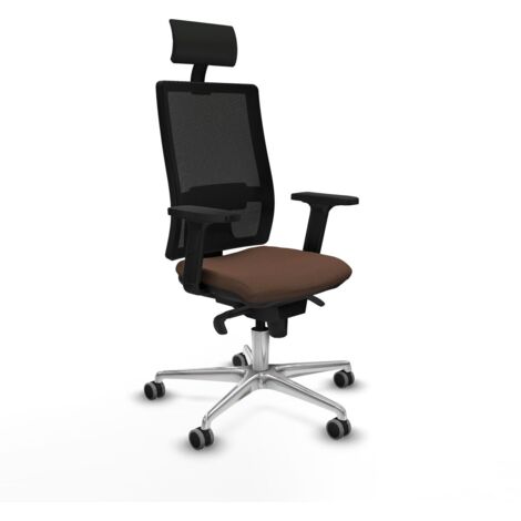 Sedia Ufficio con Poggiatesta Piqueras y Crespo 2D086G1 Marrone scuro