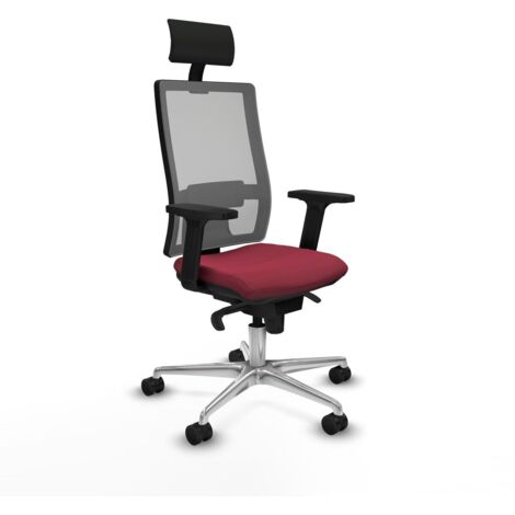 Sedia Ufficio con Poggiatesta Piqueras y Crespo 2D086N1 Rosso Granato