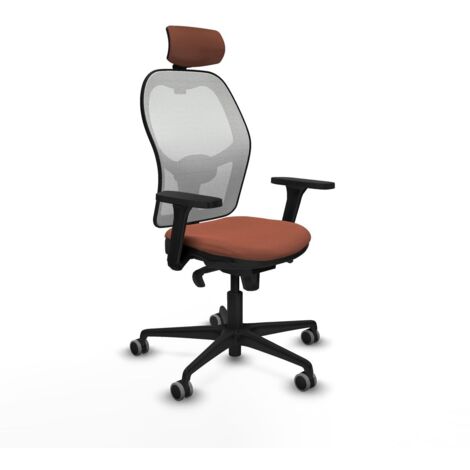 Sedia Ufficio con Poggiatesta Piqueras y Crespo 3D036G2 Bianco Marrone