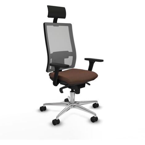 Sedia Ufficio con Poggiatesta Piqueras y Crespo 3D086N1 Marrone scuro