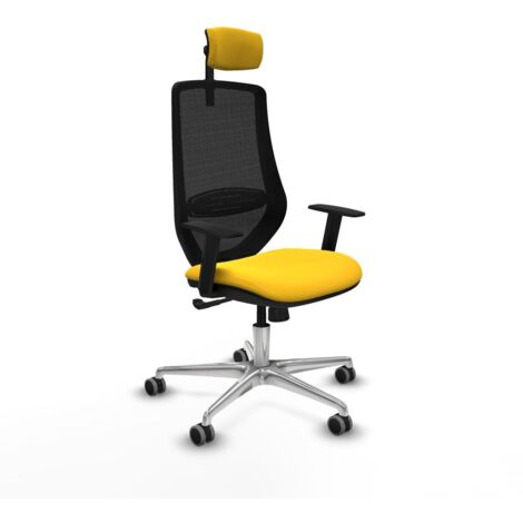 Sedia Ufficio con Poggiatesta Piqueras y Crespo D086G2W Giallo