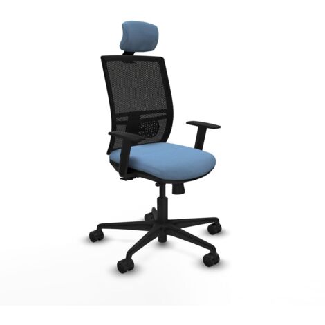 Sedia Ufficio con Poggiatesta Yunquera traslack Piqueras y Crespo 1D036N2 Blu cielo