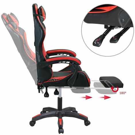 Pixy sedia gaming bianca poltrona LED reclinabile ergonomica cuscino