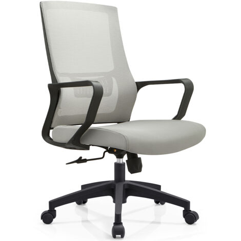 Sedia Ufficio Grigio Poltrona da Scrivania Studio Cameretta Altezza Regolabile