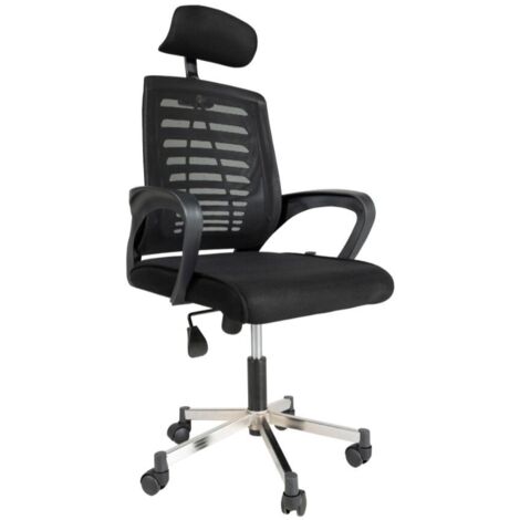 Sedia ufficio tessuto microforato nera Kizi