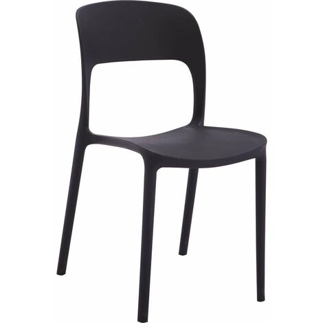 Sedia Vanity Elegante in Plastica Nera - 45x56x84 cm