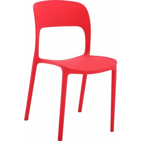 Sedia Vanity rossa in plastica