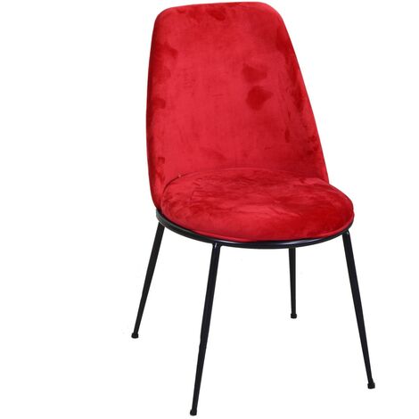 Sedia da salotto velluto rosso FLOBY II 